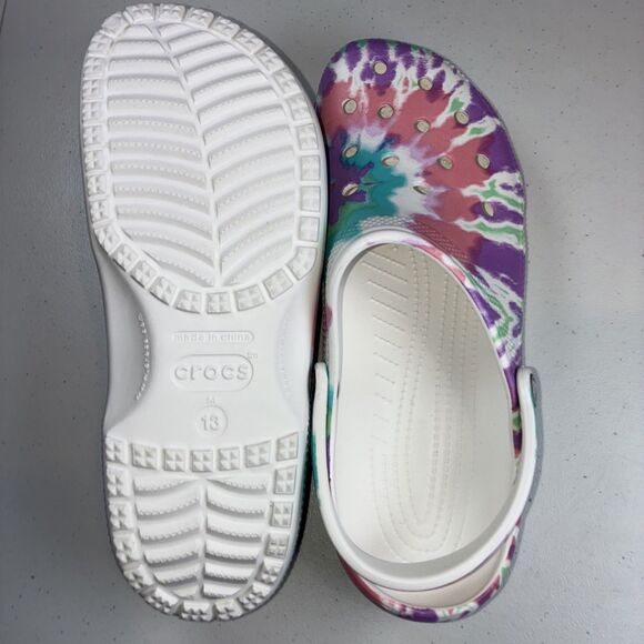 New! CROCS Classic Tie Dye Graphic Clog Unisex Size Mens Size 13, Womens 15 NWOT - Picture 4 of 4